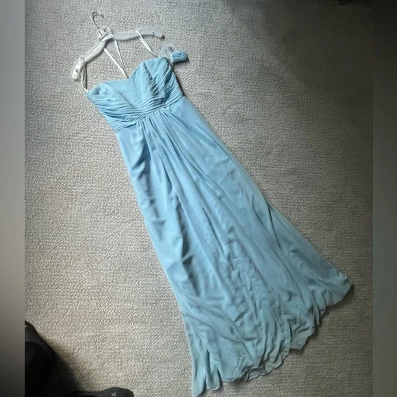 princess polly baby blue dress GL2347 | Mock Two Piece Beaded Top Open Back main image 0